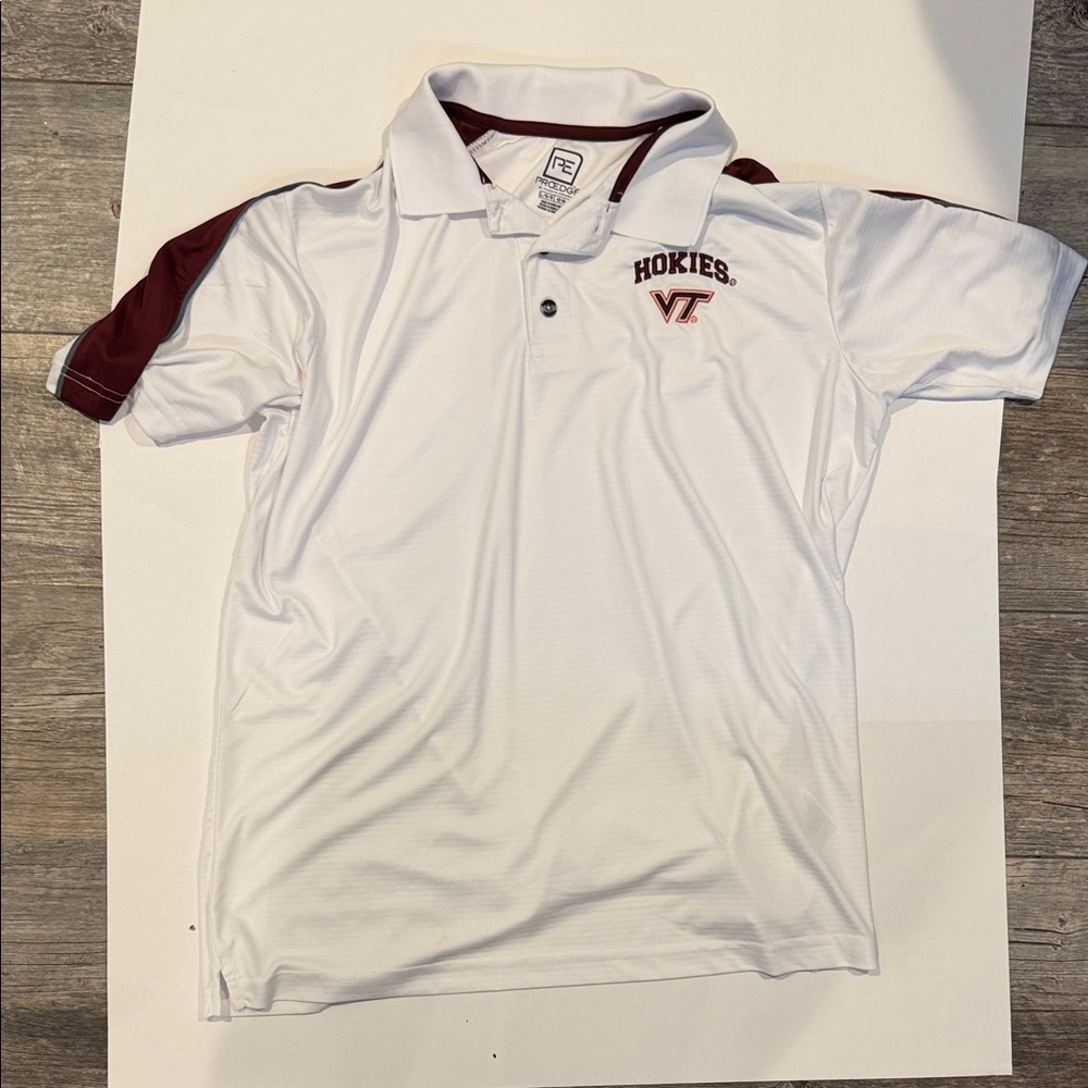 Pro Edge Virginia Tech White and Maroon Men’s Polo Shirt